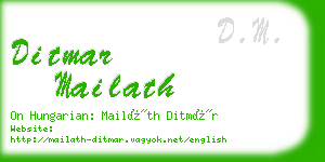 ditmar mailath business card